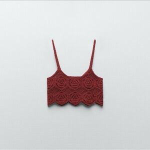 Zara burgundy crochet crop top